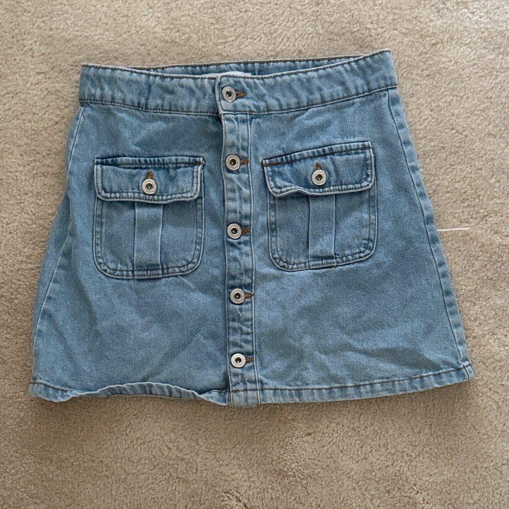 Zara Button-Front Denim Skirt – Size 13–14 (CM 164)